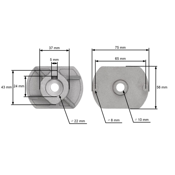 Držiak žacieho noža pre záhradné motorové kosačky Castel (OEM 89000003/0 22463255/1 22463015)