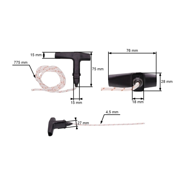 ElastoStart 4,5 mm pre motorové píly Stihl MS380 MS640 MS660 MS880 TS510 TS760 (OEM 11221903400)