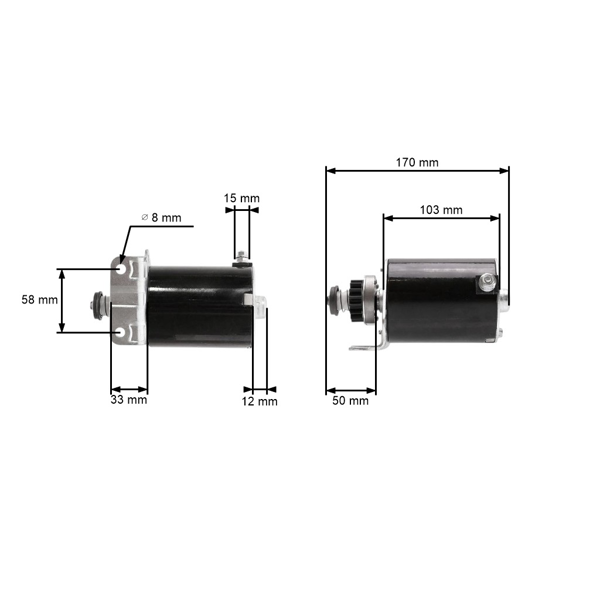Elektrický štartér pre motory Briggs & Stratton John Deere Cub Cadet 1972-2002 7,0 PS - 18,0 PS (OEM 390838 391423 392749 394805 491766 497594)