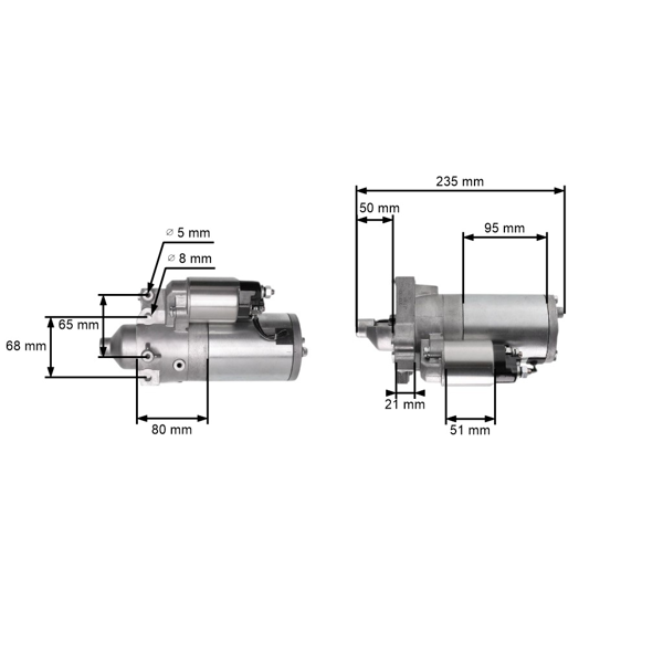 Elektrický štartér pre motory Zongshen GB1000 (OEM 100098108)