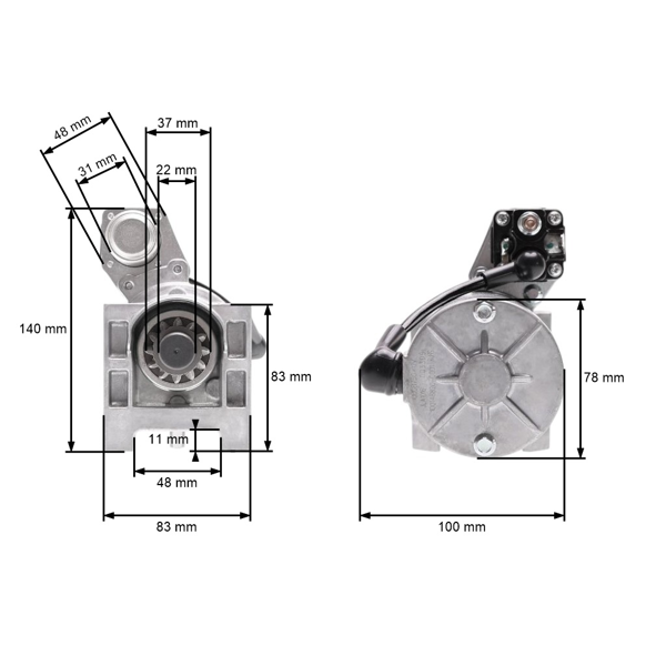 Elektrický štartér pre motory Zongshen XP680 od roku výroby 2023 (OEM 100148820-0001)