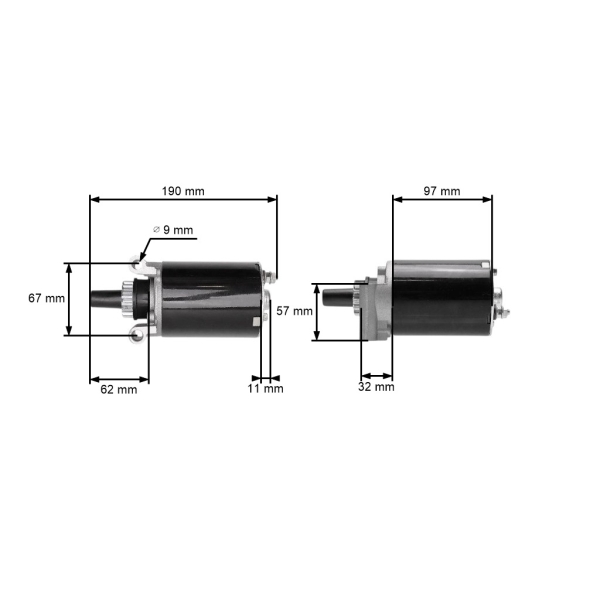 Elektrický štartér pre záhradné traktory Kohler C12-5 Cub Cadet Toro 264-6 264H 312-8 Kohler 12,5 PS (OEM 12-098-05 12-092-05 12-092-05)