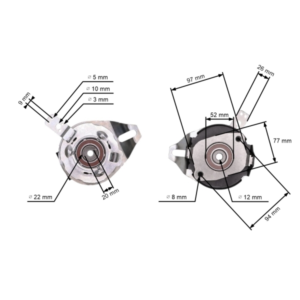Elektromagnetická spojka pre záhradné traktory Alpina Castel Garden Stiga Mountfield (OEM 18399065/0 1136-0837-01 5915-12 5915-29 118399065/1 18399065/1)