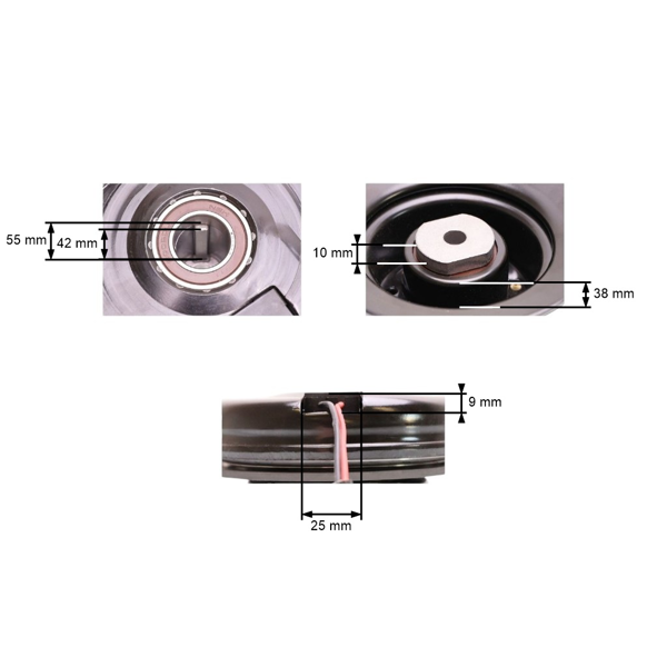 Elektromagnetická spojka pre záhradné traktory MTD 1440 1641 2182 LTX1042 CubCadet LT1040 LT1045 originálny diel Warner (OEM 717-04163A 917-04163A 5217-32)