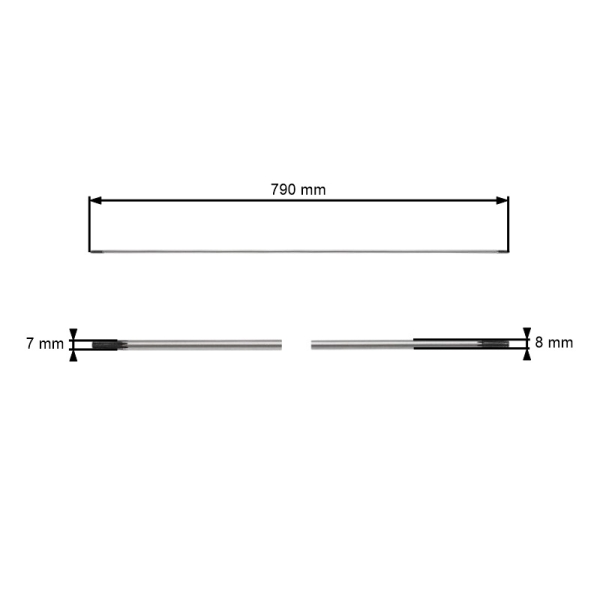 Hnací hriadeľ pre činské krovinorezy a krovinorezy z hobbymarketov 790 mm x 8 mm x 9 zubov