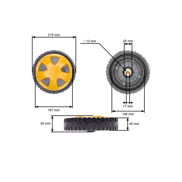 Hnacie koleso pre záhradné kosačky pre čínske kosačky Castorama a hobby kosačky Castorama Fieldmann 53 Z