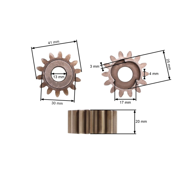Hnacie ozubené koliesko pojazdu pre Čínske motorové kosačky a kosačky z hobbymarketov 14 zubov ľavá strana