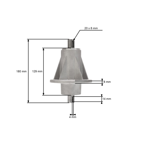 Hriadeľ mandrely Ľavá žacieho noža s pravým závitom pre záhradné traktory Stiga Honda Castel (OEM 328807202/0 82207202/0 1136-0481-01)