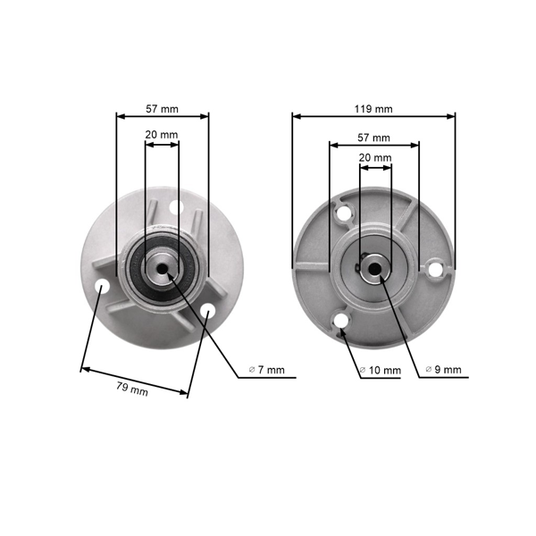Hriadeľ mandrely pravá žacieho noža pravý s ľavým závitom pre záhradné traktory Stiga Honda Castel (OEM 382207203/0 82207203/0 1136-0482-01)