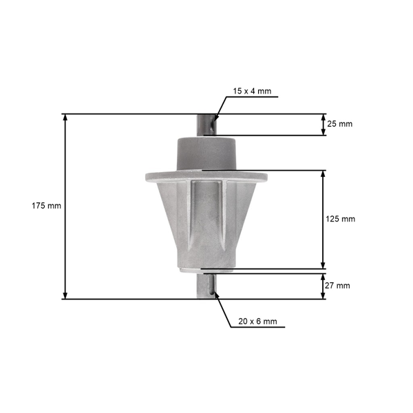 Hriadeľ mandrely pravá žacieho noža pravý s ľavým závitom pre záhradné traktory Stiga Honda Castel (OEM 382207203/0 82207203/0 1136-0482-01)