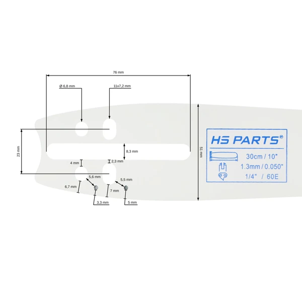 HS PARTS carvingová vodiaca lišta 10