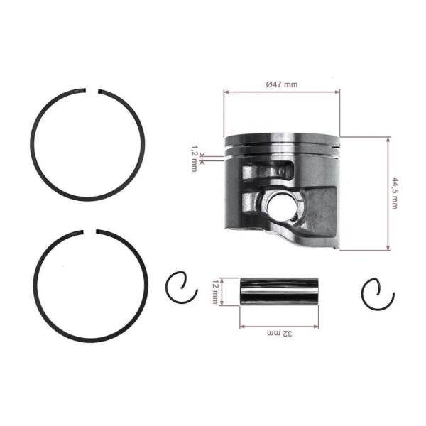 HS Parts kompletný piest Stihl MS362 (1140 030 2002) 47 mm