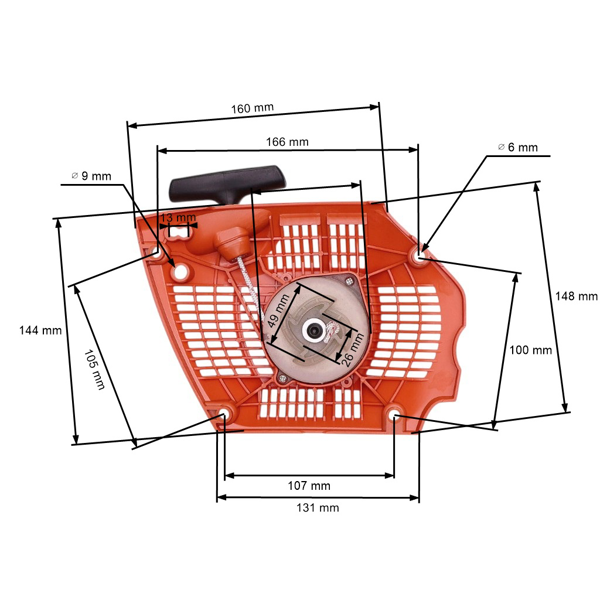 HS PARTS kompletný štartér pre motorové píly Husqvarna 455E 455 Rancher 460 461 (OEM 537284201)