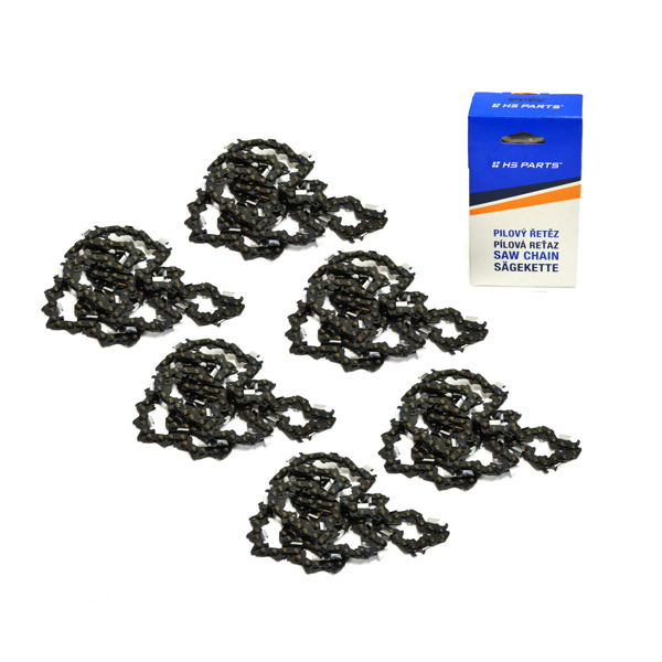 HS PARTS pílové reťaze 3/8" .050" (1,3 mm) 52 článkov hranatý zub 5+1 zdarma pre Husqvarna 120MarkII 120i 135MarkII 135 136 137 140 141 142 236 240 316 318 335 336 338 536 T425 T435