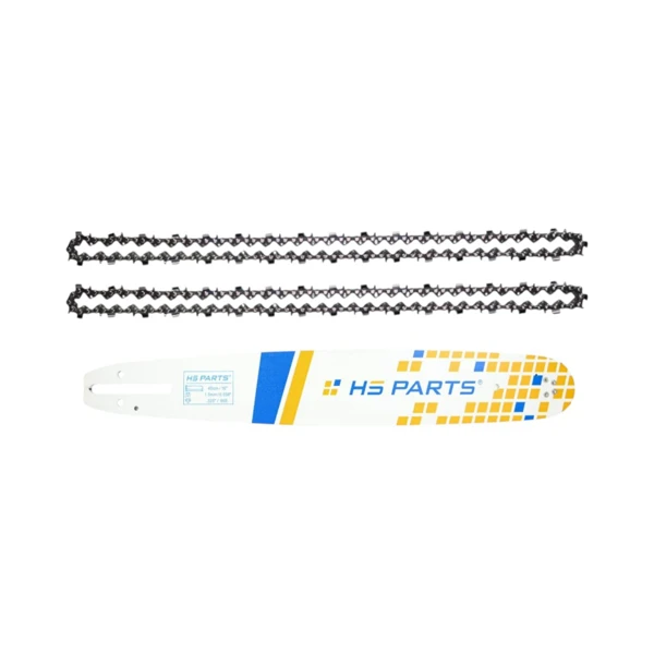 HS PARTS profesionálna vodiaca lišta 16" (40 cm) .325" .058" (1,5 mm) + 2 x pílová reťaz 66 článkov hranatý zub pre Jonsered 2045 2137 2138 CS2138 CS2141 Makita DCS4300 DCS4301 Shindaiwa 377 446S 488 490 Echo CS3600 CS680 CS8002