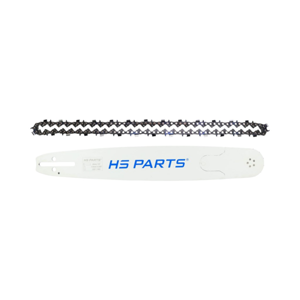 HS PARTS profesionálna vodiaca lišta 16" (40 cm) .325" .058" (1,5 mm) + pílová reťaz 66 článkov hranatý zub pre Husqvarna 36 45 55 136 154 262 345 346 357 435 445 460 Jonsered 2054 2152 2155 CS2149W Dolmar 112 116 Oleomac 952 962