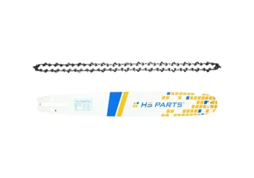 HS PARTS profesionálna vodiaca lišta 18" (45 cm) 3/8" .058" (1,5 mm) + pílová reťaz 64 článkov hranatý zub pre Hecht 962 Shindaiwa 598 600 600SX 601SX 731SX Zenoah G621AVS Echo CS590 CS600 CS610 CS680 CS8002 Alko 251 261 460 480