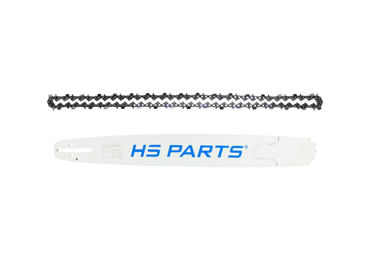 HS PARTS profesionálna vodiaca lišta 18" (45 cm) 3/8" .058" (1,5 mm) + pílová reťaz 68 článkov hranatý zub pre Husqvarna 246 254 262 345 357 455 460 555 560 Jonsered 2054 CS2260 Dolmar 111 112 115 Solo 613 614 650 Oleomac 162 956 962