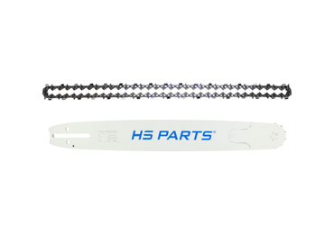HS PARTS profesionálna vodiaca lišta 18" (45 cm) 3/8" .058" (1,5 mm) + pílová reťaz 68 článkov hranatý zub pre Husqvarna 266 268 272 365 372XP 585 Solo 670 681 Jonsered 2077 2171 Dolmar PS6400 Shindaiwa 285 Makita DCS6400