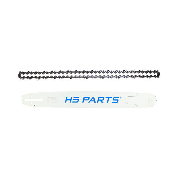 HS PARTS profesionálna vodiaca lišta 20" (50 cm) 3/8" .058" (1,5 mm) + pílová reťaz 72 článkov hranatý zub pre Husqvarna 266 268 272 365 372XP 585 Solo 670 681 Jonsered 2077 2171 Dolmar PS6400 Shindaiwa 285 Makita DCS6400