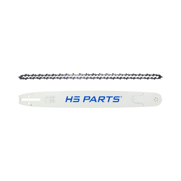 HS PARTS profesionálna vodiaca lišta 22" (55 cm) 3/8" .058" (1,5 mm) + pílová reťaz 76 článkov hranatý zub pre Husqvarna 266 268 272 365 372XP 585 Solo 670 681 Jonsered 2077 2171 Dolmar PS6400 Shindaiwa 285 Makita DCS6400
