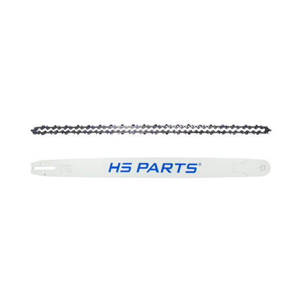 HS PARTS profesionálna vodiaca lišta 30" (75 cm) 3/8" .058" (1,5 mm) + pílová reťaz 102 článkov hranatý zub pre Husqvarna 61 66 266 268 272 365 372XP 380 585 Solo 665 681 Jonsered 2077 2171 Dolmar PS6400 Makita DCS6400