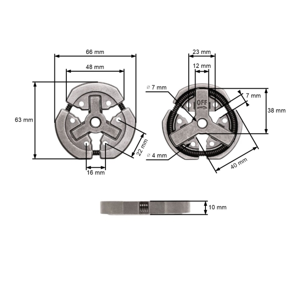 HS Parts spojka pre čínske motorové píly obsah motora 38 ccm