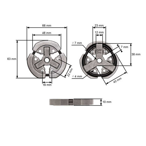 HS Parts spojka pre čínske motorové píly obsah motora 38 ccm