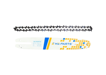 HS PARTS vodiaca lišta 10" (25 cm) 3/8" .050" (1,3 mm) + pílová reťaz 40 článkov hranatý zub pre Partner 350 351 370 Husqvarna T425 E316 E321 Dolmar PS330 PS33 PS34 Homelite 3300 CS40 Solo 613 Oleomac GS35 GS350