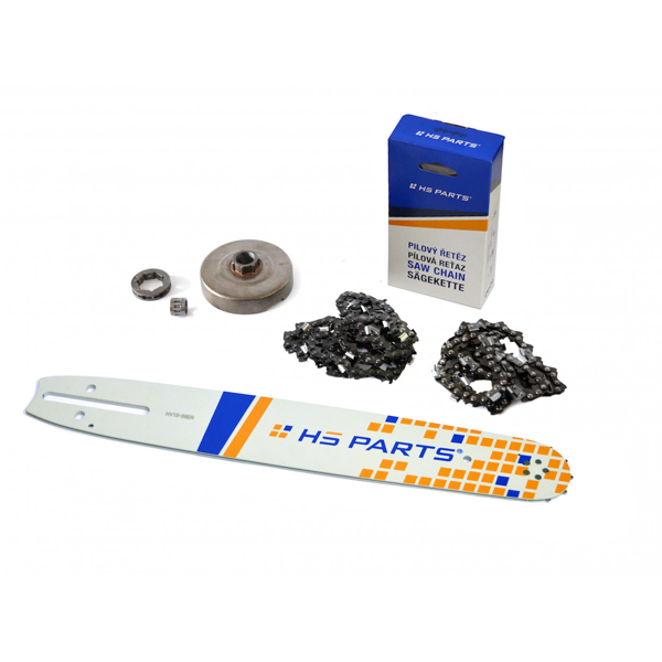 HS PARTS vodiaca lišta 15" (38 cm) 3/8" .058" (1,5 mm) + 2 x pílová reťaz 56 článkov hranatý zub + reťazovka Husqvarna 362 365 371 372XP 365 X-TORQ Jonsered 2163 CS2165