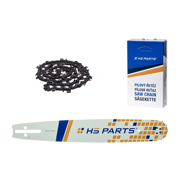 HS PARTS vodiaca lišta 15" (38 cm) 3/8" .058" (1,5 mm) + pílový reťaz 56 článkov hranatý zub pre Husqvarna 40 55 242 254 262 339XP 353 357 359 T435 445 455 460 550 560XP