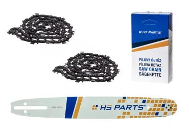 HS PARTS vodiaca lišta 15" (38 cm) .325" .050" (1,3 mm) + 2 x pílová reťaz 64 článkov hranatý zub pre Husqvarna 40 55 242 254 262 339XP 353 357 359 T435 445 455 460 550 560XP