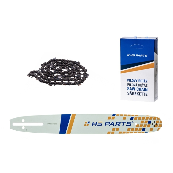 HS PARTS vodiaca lišta 15" (38 cm) .325" .050" (1,3 mm) + pílová reťaz 64 článkov hranatý zub pre Husqvarna 36 45 55 137 242 262 346 359 435 444 450