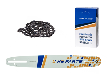 HS PARTS vodiaca lišta 15" (38 cm) .325" .050" (1,3 mm) + pílová reťaz 64 článkov hranatý zub pre Husqvarna 36 55 136 154 257 262 346 357 435 445 460 Jonsered 2054 2152 CS2149W Dolmar 109 111 112 116 Oleomac 938 947 952 962 Solo 639 651 665