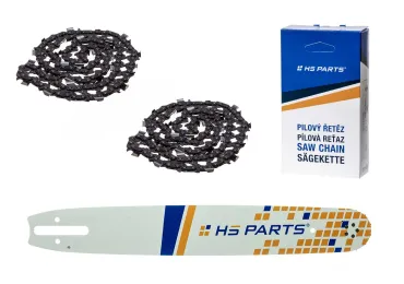 HS PARTS vodiaca lišta 15" (38 cm) .325" .063" (1,6 mm) + 2 x pílová reťaz 62 článkov hranatý zub pre Stihl 026 029 031 034 039 MS240 MS260 MS261 MS270 MS280 MS290 MS310 MS390
