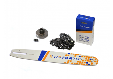 HS PARTS vodiaca lišta 15" (38 cm) + pílová reťaz 3/8" .063" (1,6 mm) 56 článkov hranatý zub + reťazovka pre Stihl MS380 038