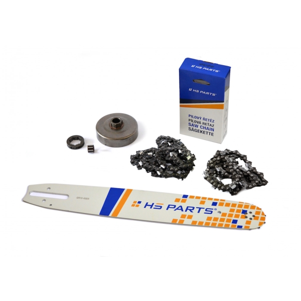HS PARTS vodiaca lišta 15" (38cm) + 2 x pílová reťaz 3/8" .063" (1,6mm) 56 článkov hranatý zub + reťazovka pre Stihl 064 066 MS660
