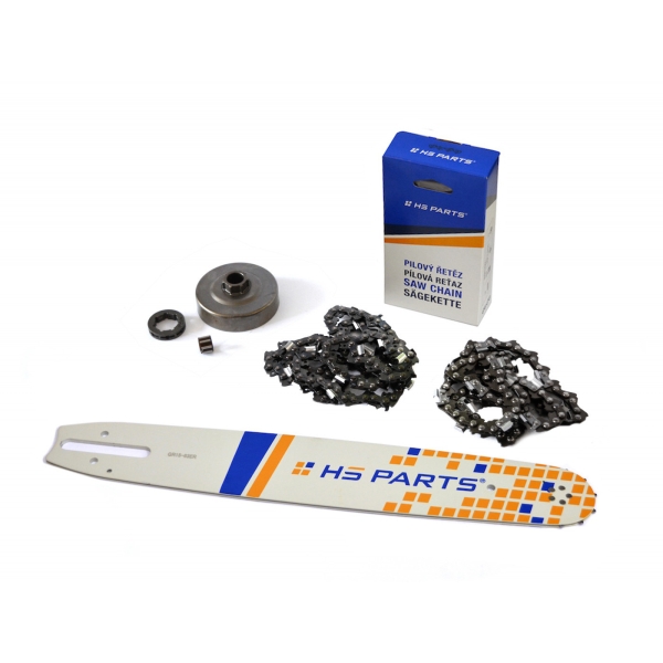 HS PARTS vodiaca lišta 15" (38cm) + 2 x pílová reťaz 3/8" .063" (1,6mm) 56 článkov hranatý zub + reťazovka pre Stihl MS360