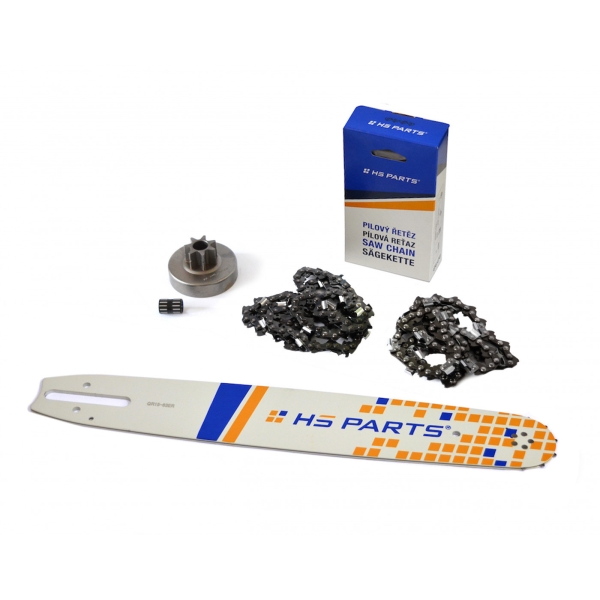 HS PARTS vodiaca lišta 15" (38cm) 3/8" .063" (1,6mm) + 2 x pílová reťaz 56 článkov hranatý zub + reťazovka pre Stihl 038 MS380