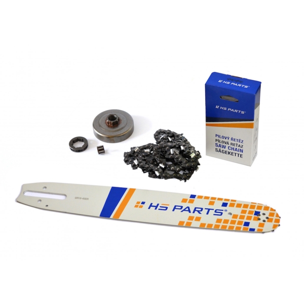 HS PARTS vodiaca lišta 15" (38cm) + pílová reťaz 3/8" .063" (1,6 mm) 56 článkov hranatý zub + reťazovka pre Stihl 044 046 MS341 MS361 MS362 MS440 MS441 MS460 MS461