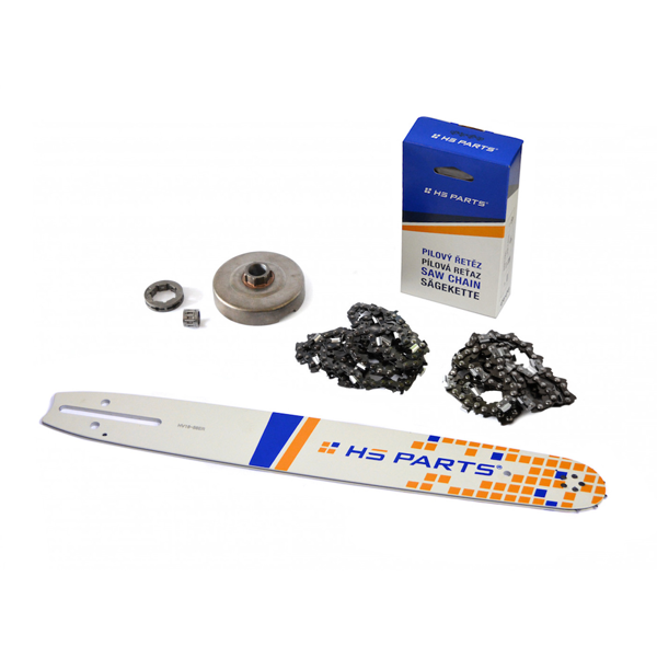 HS PARTS vodiaca lišta 16" (40 cm) + 2 x pílová reťaz 3/8" .058" (1,5 mm) 60 článkov hranatý zub + reťazovka Husqvarna 362 365 371 372XP 365 X-TORQ Jonsered 2163 CS2165