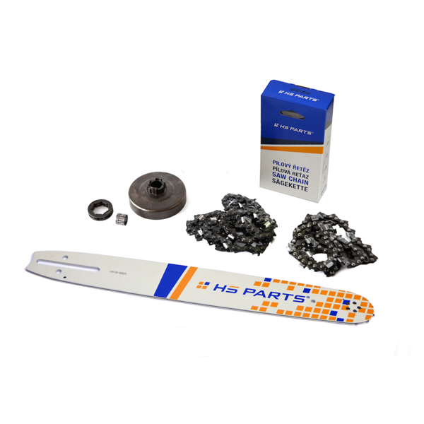 HS PARTS vodiaca lišta 16" (40 cm) + 2 x pílová reťaz 3/8" .058" (1,5 mm) 60 článkov hranatý zub + reťazovka Husqvarna 61 266 268 272XP Jonsered 625 630 670