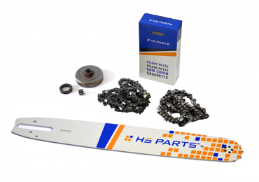 HS PARTS vodiaca lišta 16" (40 cm) + 2 x pílová reťaz 3/8" .063" (1,6 mm) 60 článkov hranatý zub + reťazovka pre Stihl 044 046 MS341 MS361 MS440 MS460 MS461