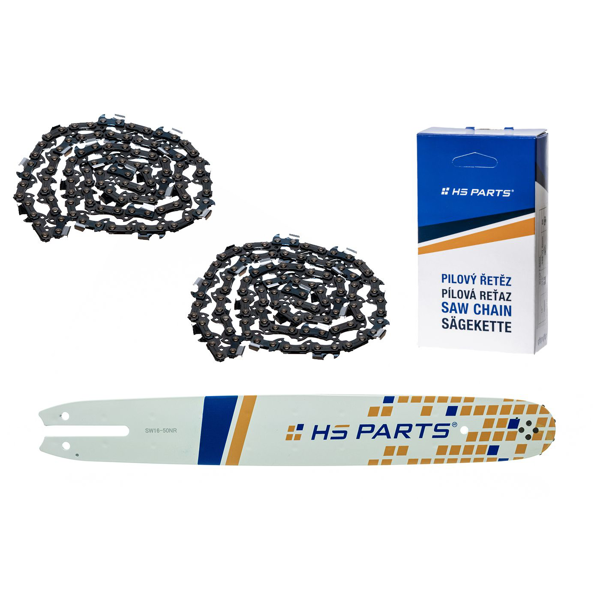 HS PARTS vodiaca lišta 16" (40 cm) 3/8" .050" (1,3 mm) + 2 x pílová reťaz 55 článkov hranatý zub pre Stihl 009 010 011 017 018 019 020 021 023 025 MS160 MS170 MS171 MS180 MS181 MS192 MS210 MS211 MS250 MS231 MS241 MS251