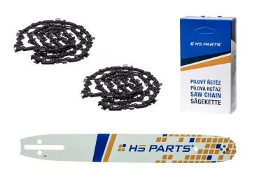 HS PARTS vodiaca lišta 16" (40 cm) 3/8" .050" (1,3 mm) + 2 x reťaz píly 56 článkov štvorhranný zub pre Husqvarna 120 135e 136 141 235e 236 240 316 Electric 334T 338XPT T540XP