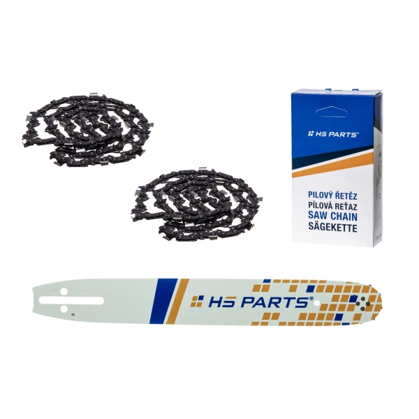HS PARTS vodiaca lišta 16" (40 cm) 3/8" .050" (1,3 mm) + 2 x reťaz píly 56 článkov štvorhranný zub pre Husqvarna 36 41 136 137 141 236 240 T435 335XPT 333 334 Jonsered 2035 2115 2117 2138 CS2234 CS2236T Solo 614 630 633 636
