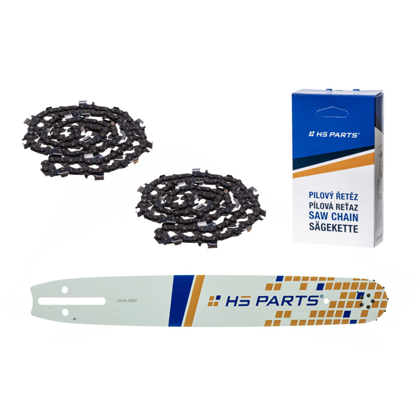 HS PARTS vodiaca lišta 16" (40 cm) 3/8" .058" (1,5 mm) + 2 x pílová reťaz 60 článkov hranatý zub pre Husqvarna 66 266 268 365 372XP 385 394 395 562XP 570 575 576XP 2100XP