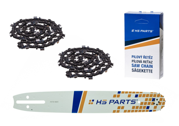 HS PARTS vodiaca lišta 16" (40 cm) 3/8" .058" (1,5 mm) + 2 x reťaz na pozdĺžne rezanie 60 článku pre Husqvarna 61 66 266 268 272 365 372XP 385 585 Solo 665 670 681 Jonsered 2077 2171 Dolmar PS6400 Shindaiwa 285 577 Makita DCS6400 DCS7301