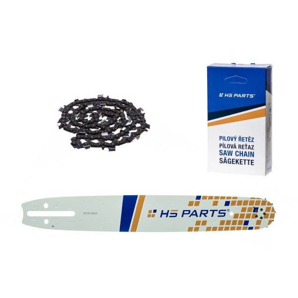 HS PARTS vodiaca lišta 16" (40 cm) 3/8" .058" (1,5 mm) + pílová reťaz 60 článkov hranatý zub pre Husqvarna 66 266 268 365 372XP 385 394 395 562XP 570 575 576XP 2100XP