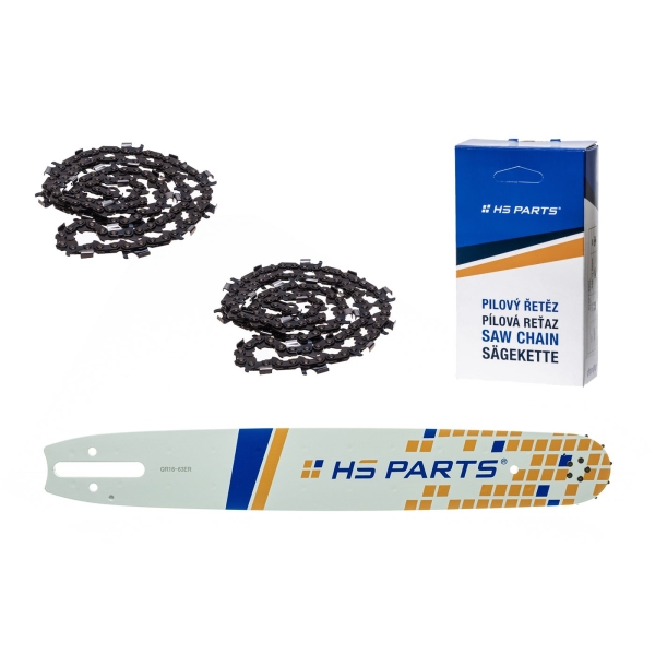HS PARTS vodiaca lišta 16" (40 cm) 3/8" .063" (1,6 mm) + 2 x pílová reťaz na pozdĺžne rezanie 60 článku guľatý zub